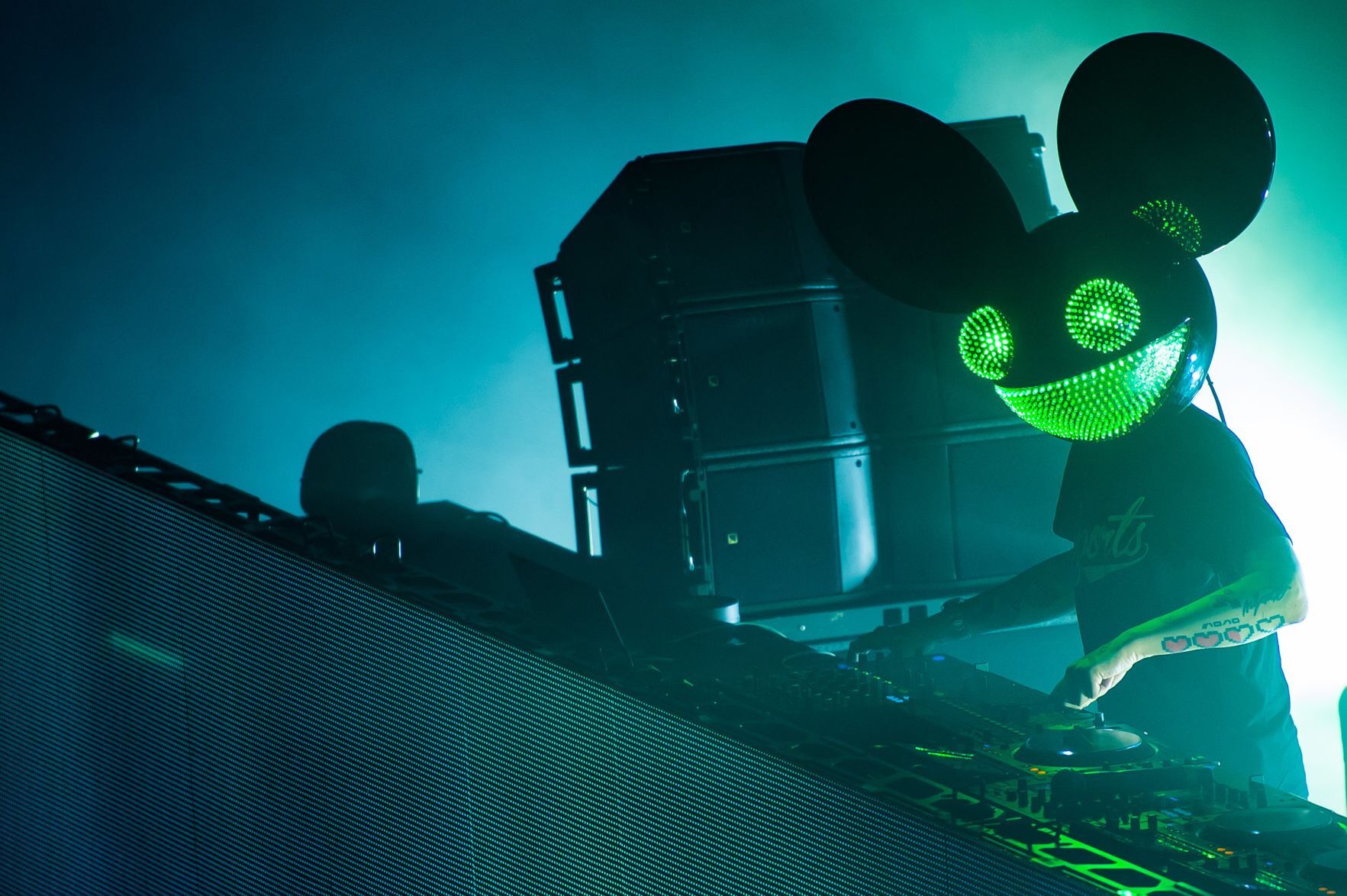 Deadmau5 performs at the Factory's grand opening